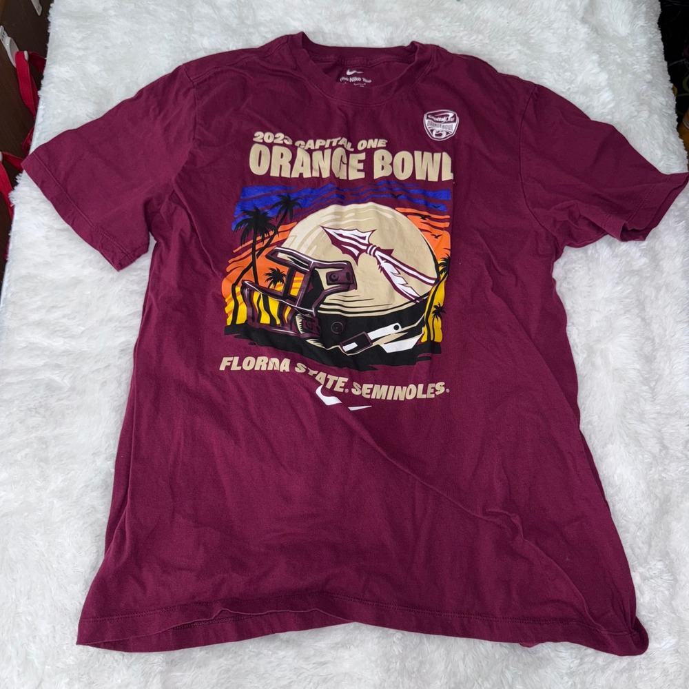 Nike Florida State Seminoles Orange‎ Bowl 2023 T Shirt Mens Maroon